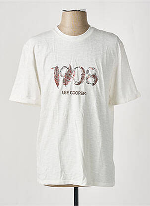 Tricou broderie mâneci scurte alb LEE COOPER bărbat