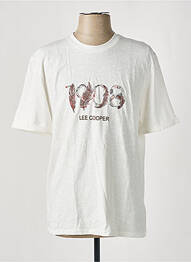 Tricou broderie mâneci scurte alb LEE COOPER bărbat