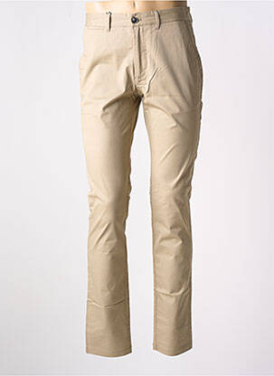Pantalon chino țesătură poplin mărime normală bej CAMBRIDGE bărbat