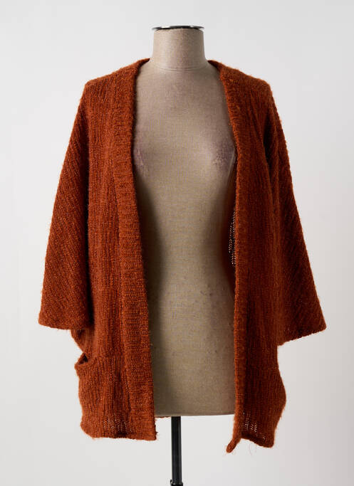 Vestă cu mâneci lungi maro MULTIPLES femeie