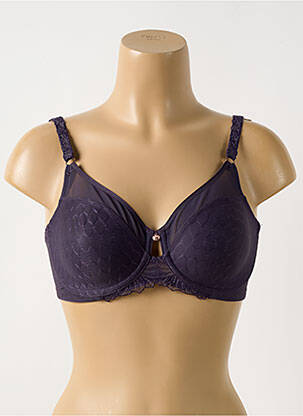 Sutien efect material satinat sutien cupe întregi cu decolteu înalt violet FLORALE BY TRIUMPH femeie