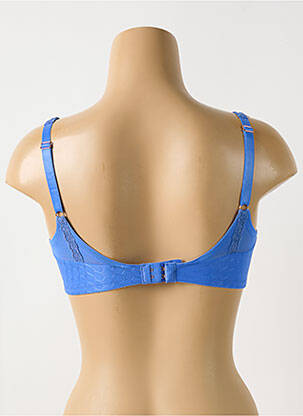 Sutien efect material satinat sutien cupe întregi cu decolteu înalt albastru FLORALE BY TRIUMPH femeie