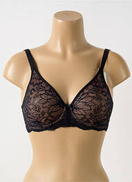 Sutien efect material satinat sutien cupe întregi cu decolteu înalt negru TRIUMPH femme