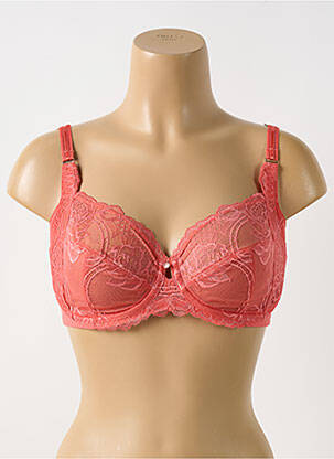 Sutien efect material satinat sutien cupe întregi cu decolteu înalt portocalie FLORALE BY TRIUMPH femeie