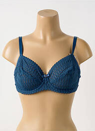 Sutien efect material satinat sutien cupe întregi cu decolteu înalt albastru TRIUMPH femme
