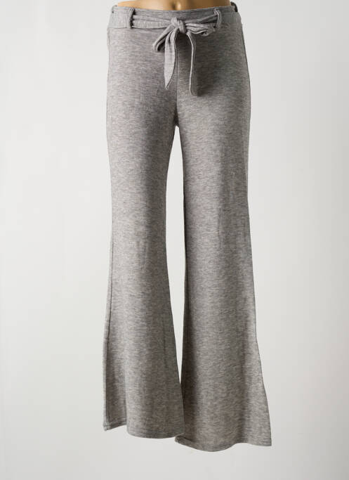 Pantalon evazat talie elastică gri MULTIPLES femme