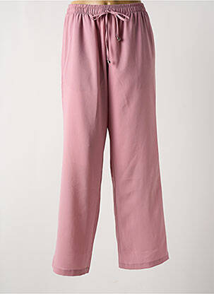 Pantalon drept talie elastică roz MULTIPLES femeie