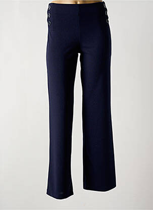 Pantalon drept talie elastică albastru MULTIPLES femeie