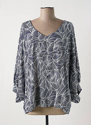 Top imprimeu fantezie mâneci lungi albastru MULTIPLES femme