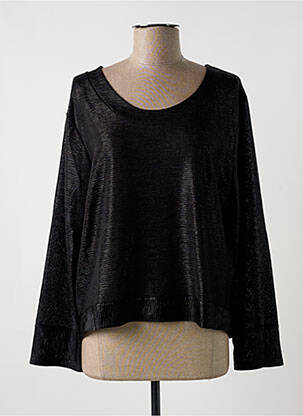 Top elasticitate mâneci lungi negru MULTIPLES femeie