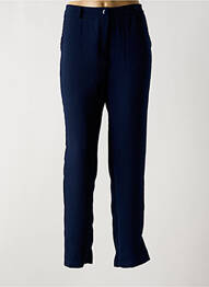 Pantalon drept țesătură crep talie înaltă albastru MULTIPLES femme