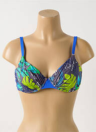 Sutien de costum de baie elasticitate sutien cupe întregi cu decolteu înalt albastru SIMONE PERELE femme
