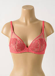 Sutien efect material satinat sutien cupe întregi cu decolteu înalt roz SIMONE PERELE femme