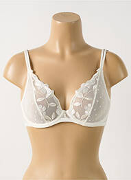 Sutien efect material satinat sutien cupe întregi cu decolteu înalt alb MARIE JO femme