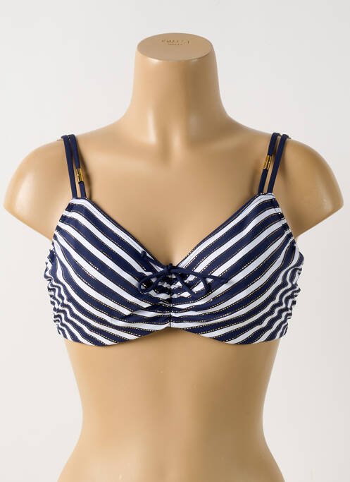 Sutien de costum de baie elasticitate sutien cupe întregi cu decolteu înalt albastru PRIMA DONNA femme