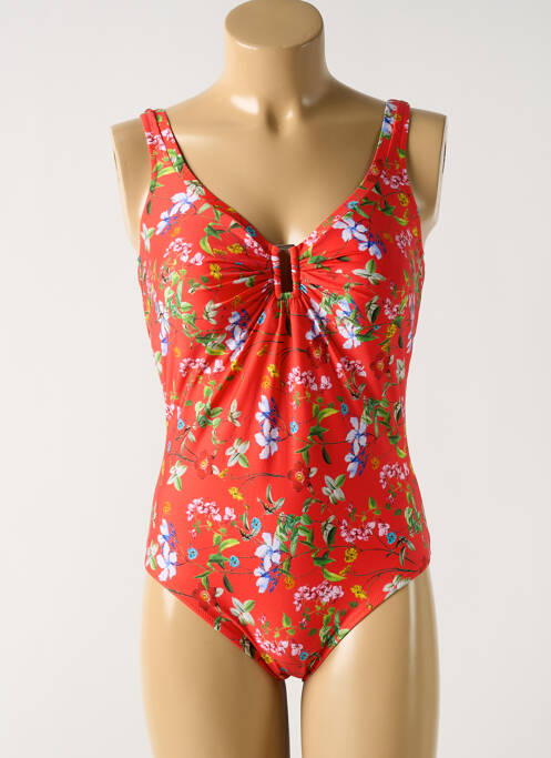 Costum de baie dintr-o singură piesă efect material satinat top sutien modelat roșu TESSY femme