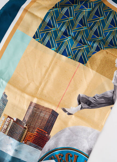 Eșarfă albastru POCHETTE SQUARE femeie