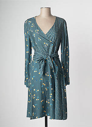 Rochie midi imprimeu floral mâneci lungi verde PAUL BRIAL femeie