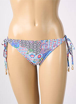 Chiloți de baie imprimeu floral bikini albastru FREYA femeie