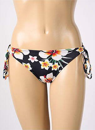 Chiloți de baie imprimeu floral bikini negru FREYA femeie