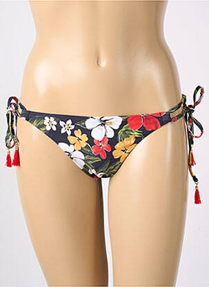 Chiloți de baie imprimeu floral bikini negru FREYA femeie