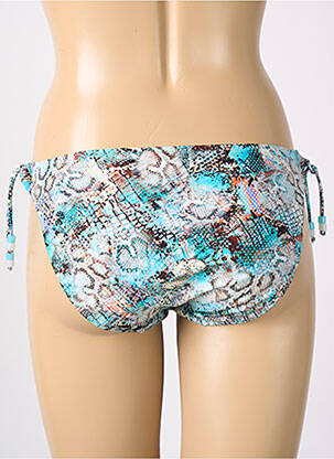 Chiloți de baie efect material satinat bikini albastru FANTASIE femeie