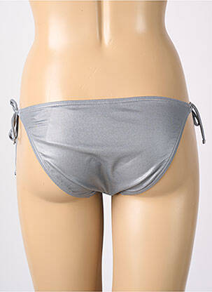 Chiloți de baie efect material satinat bikini gri LPB femeie