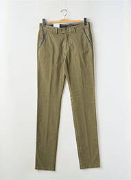 Pantalon slim închidere cu fermoar sub clapetă cu nasturi verde EMYLE homme