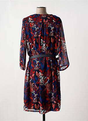 Rochie midi croială fluidă mâneci 3/4 roșu CHRISTINE LAURE femeie