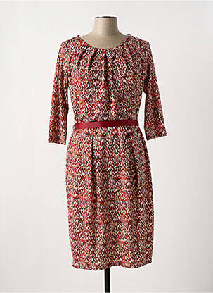 Rochie midi mâneci 3/4 mâneci 3/4 roșu JULIE GUERLANDE femeie