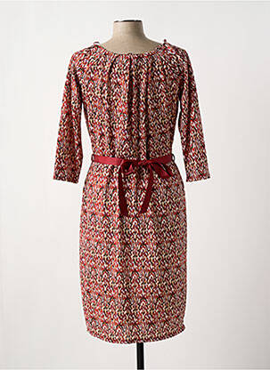 Rochie midi mâneci 3/4 mâneci 3/4 roșu JULIE GUERLANDE femeie