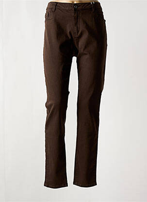 Pantalon slim buzunare maro C'EST BEAU LA VIE femeie