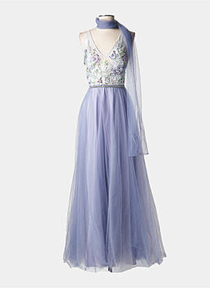 Rochie lungă croială evazată fără mâneci violet MARFIL femeie