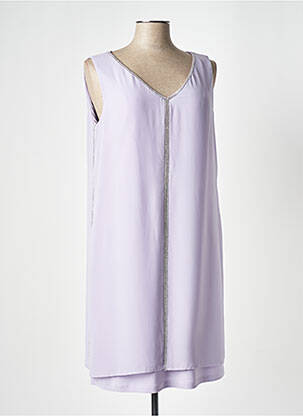 Rochie midi croială fluidă fără mâneci violet FRANK LYMAN femeie