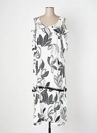 Rochie lungă imprimeu floral mâneci scurte alb OZÉE femme