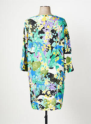 Rochie midi imprimeu floral mâneci 3/4 verde MALOKA femeie