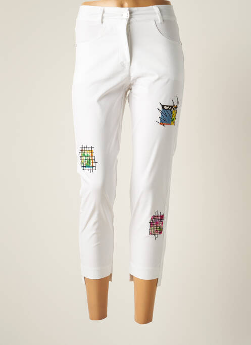 Pantalon trei sferturi alb MALOKA femeie