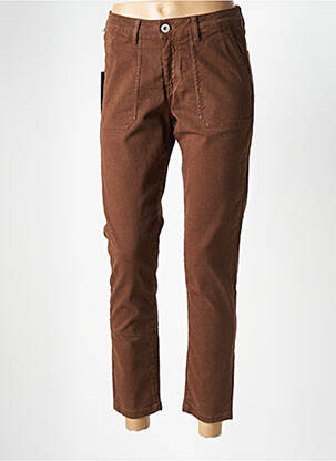 Pantalon 7/8 talie înaltă talie înaltă maro DENIM STUDIO femeie