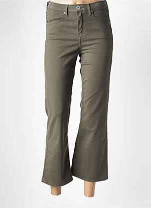 Pantalon 7/8 talie înaltă talie înaltă verde DENIM STUDIO femeie