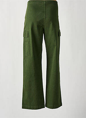 Pantalon larg țesătură poplin talie înaltă verde RAGDOLL femeie