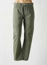 Pantalon drept țesătură poplin talie înaltă verde ACQUAVERDE femme