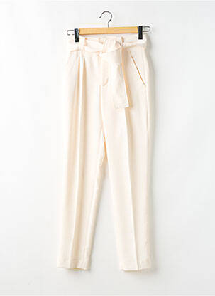 Pantalon drept talie cu cleme talie înaltă bej BA&SH femeie
