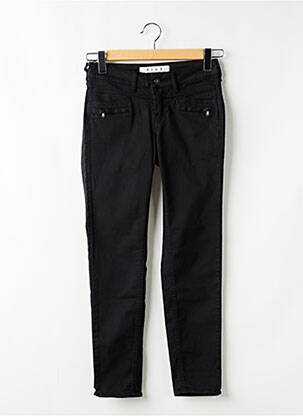 Pantalon slim țesătură poplin mărime normală negru FIVE femeie