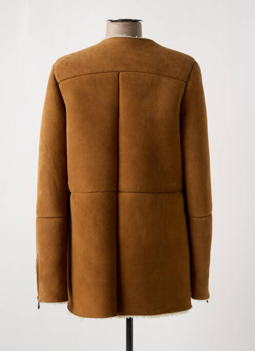 Geacă din piele maro HARTFORD femeie