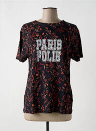 Tricou imprimeu fantezie mâneci scurte negru BA&SH femeie