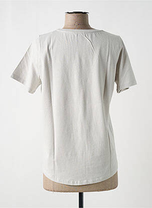 Tricou imprimeu fantezie mâneci scurte gri MAJESTIC FILATURES femeie