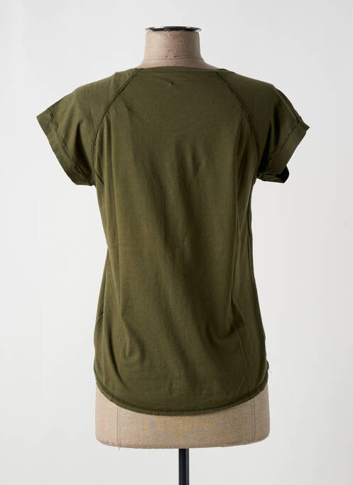 Tricou croială dreaptă mâneci scurte verde HARTFORD femme