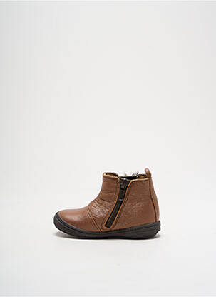 Botine/ghete material neted vârf rotund maro BOPY fată