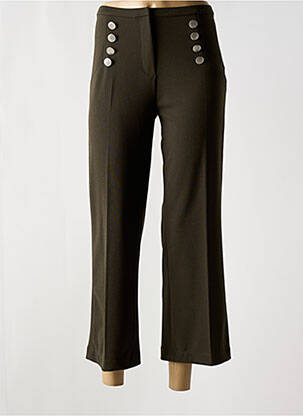 Pantalon 7/8 talie cu cleme mărime normală verde SIGNE NATURE femeie