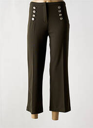 Pantalon 7/8 talie cu cleme mărime normală verde SIGNE NATURE femeie